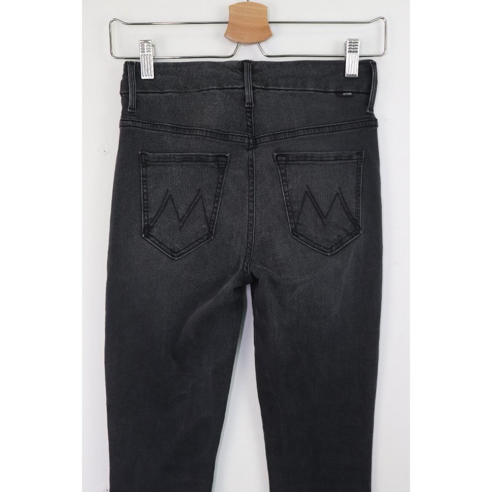 Mother High Waisted Looker Ankle Fray Skinny Jeans Lighting Up Lanterns Grey 24 - Picture 10 of 11